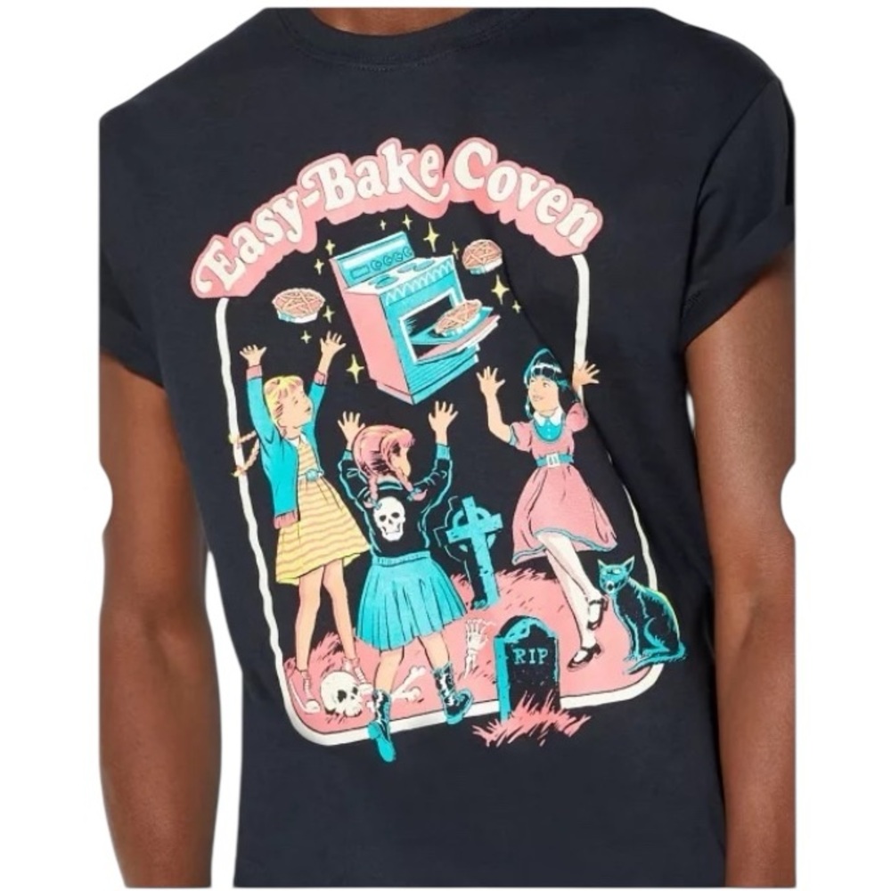 Vintage Creepy Co. Black Easy Bake Coven T Shirt Retro 90s Horror Movie Slim Fit